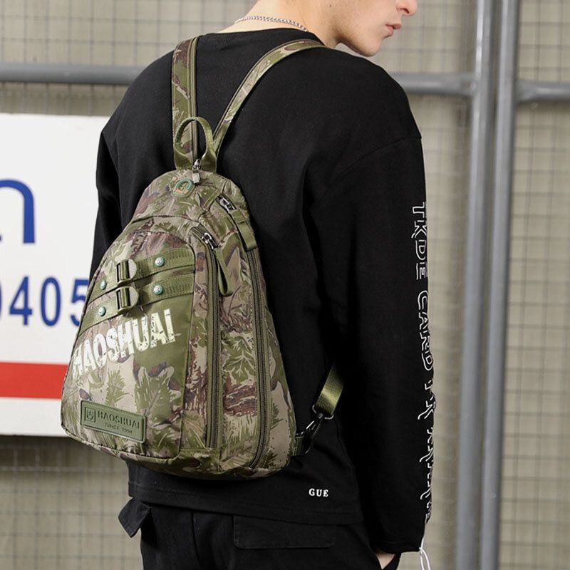 Mężczyźni Kamuflaże Wielofunkcyjna Duża Pojemność Wodoodporna Sportowa Torba Na Klatkę Piersiową Torba Na Ramię Torba Crossbody Plecak