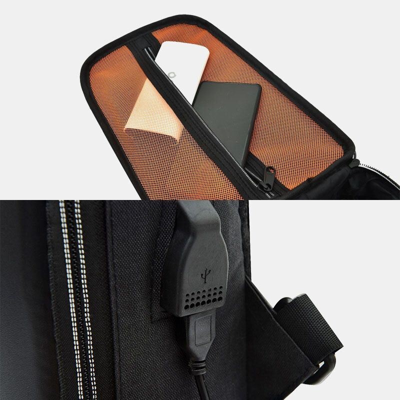 Mężczyźni Nylon Casual Outdoor Sport Jednolity Kolor Torba Na Klatkę Piersiową Crossbody Bag