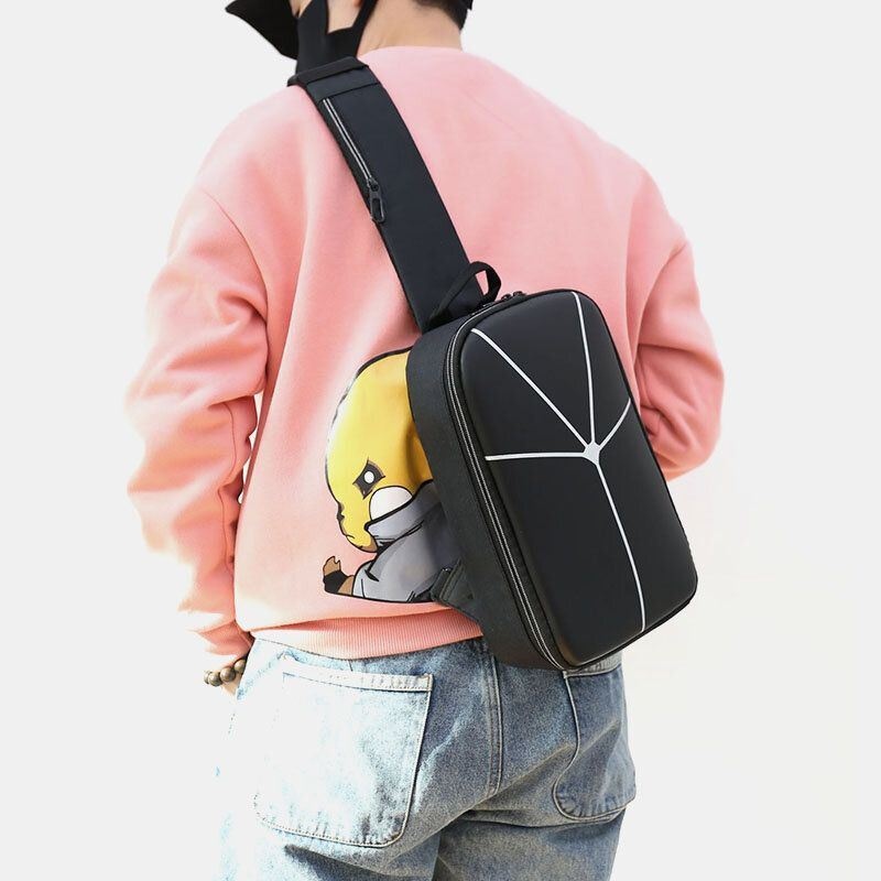 Mężczyźni Nylon Casual Outdoor Sport Jednolity Kolor Torba Na Klatkę Piersiową Crossbody Bag