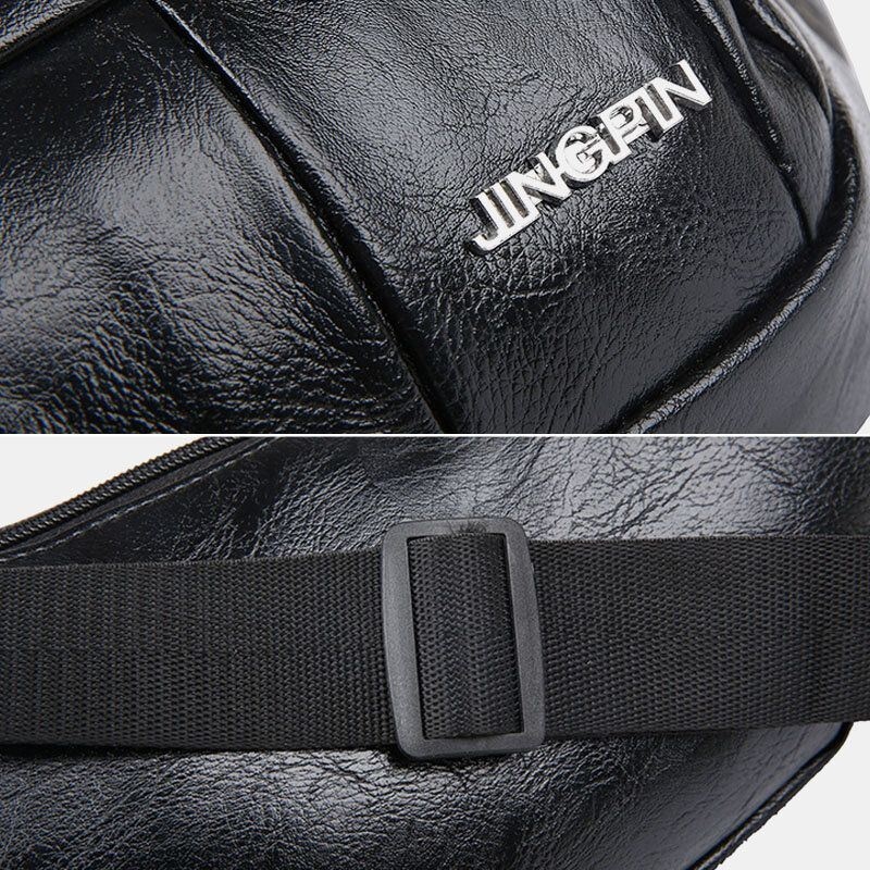 Mężczyźni Pu Leather Anti-theft Wielofunkcyjny Wielofunkcyjny 6.5-calowy Telefon Torba Na Pas Torba Na Klatkę Piersiową Torby Crossbody