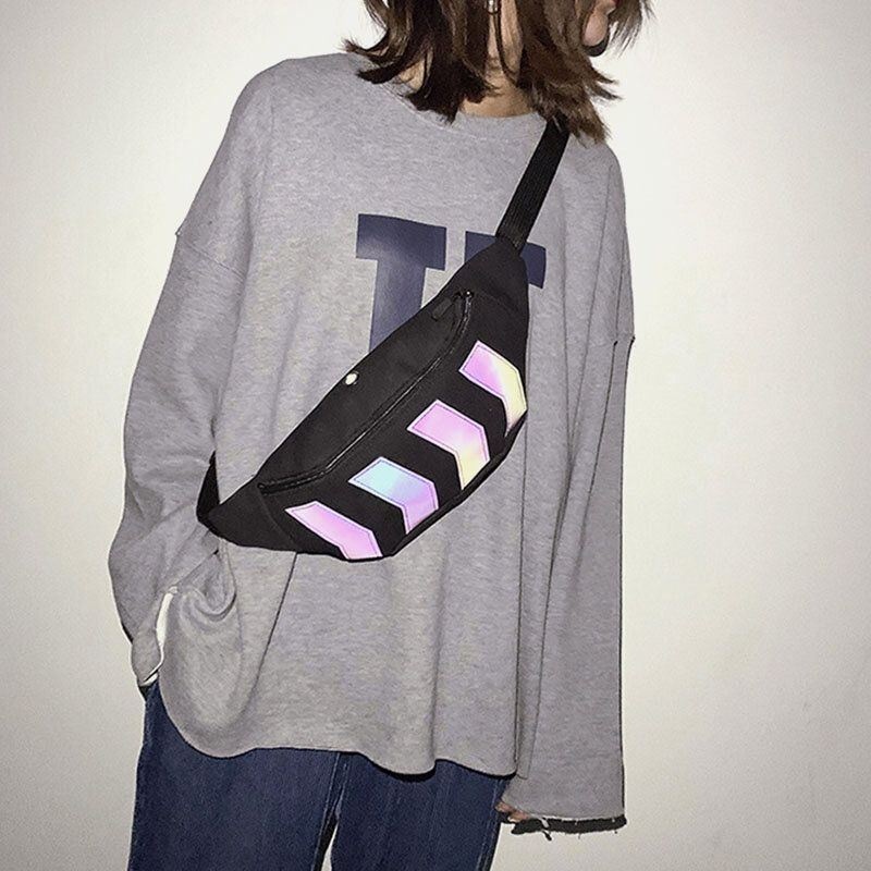 Męska Torba Odblaskowa Hip-hopowa Torba Na Klatkę Piersiową Crossbody Bag Sling Bag