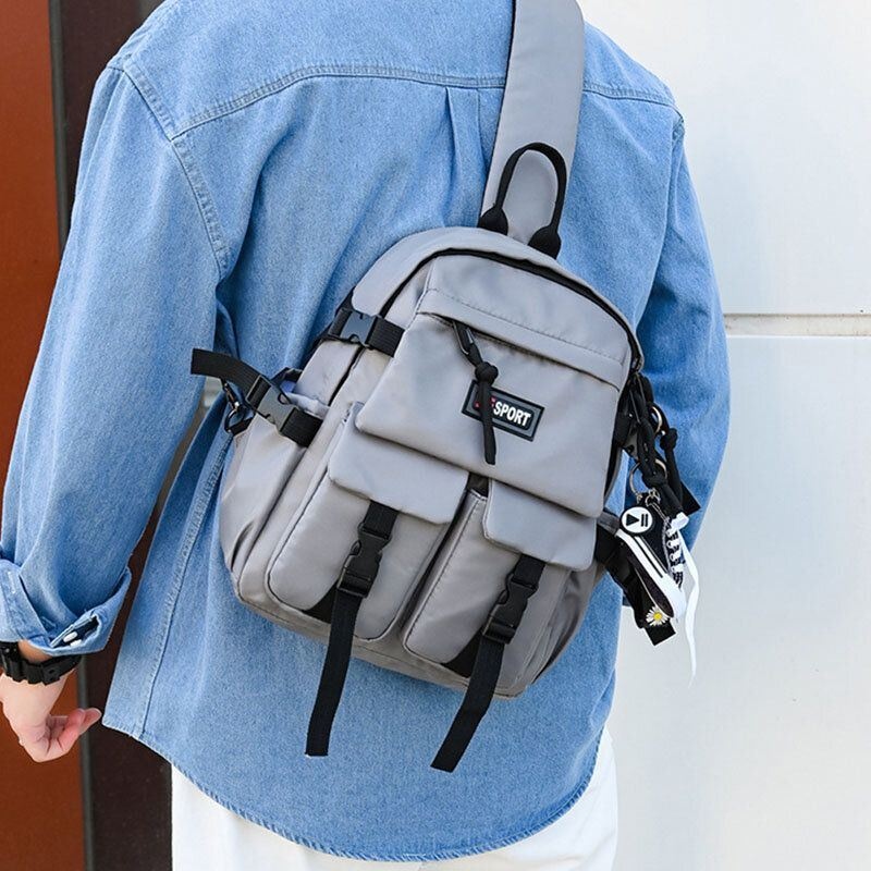 Męska Torba Z Kieszeniami Muti Wodoodporna Torba Na Klatkę Piersiową Nylon Lekka Wygodna Rozkładana Torba Crossbody