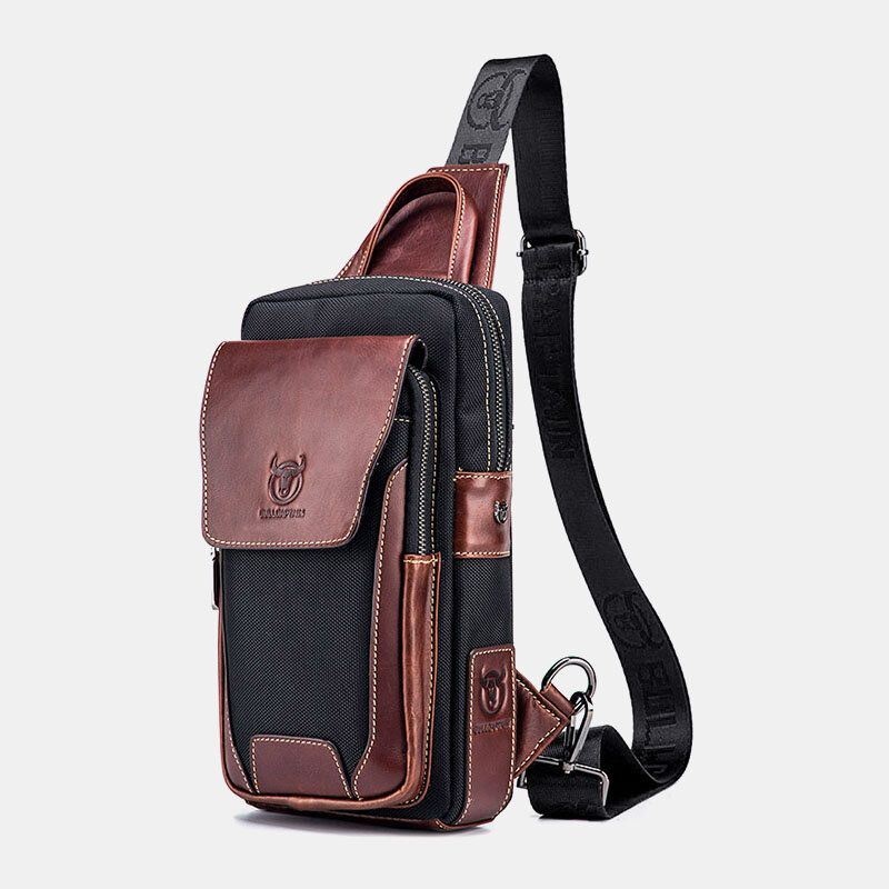 Męska Torba Z Prawdziwej Skóry Bydlęcej W Kontrastowym Kolorze Moda W Stylu Retro Torba Crossbody