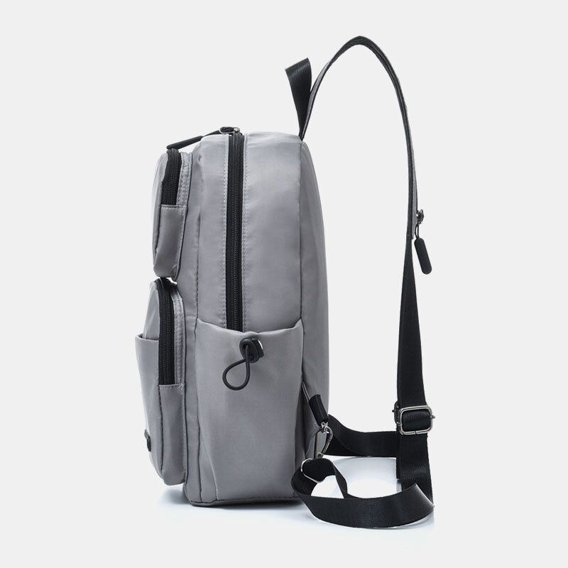 Męska Wielowarstwowa Wielowarstwowa Ładowana Przez Usb Wodoodporna Torba Crossbody Torba Na Klatkę Piersiową Plecak Na Ramię