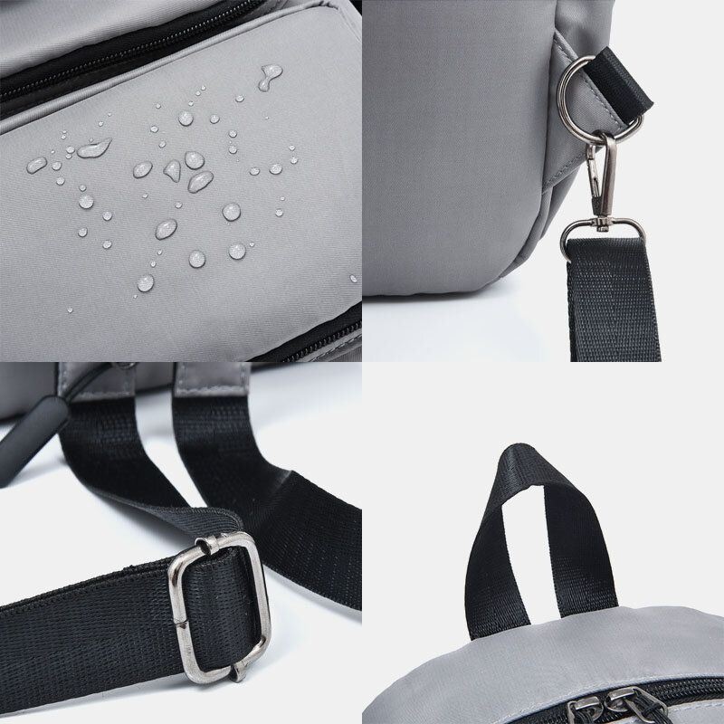 Męska Wielowarstwowa Wielowarstwowa Ładowana Przez Usb Wodoodporna Torba Crossbody Torba Na Klatkę Piersiową Plecak Na Ramię