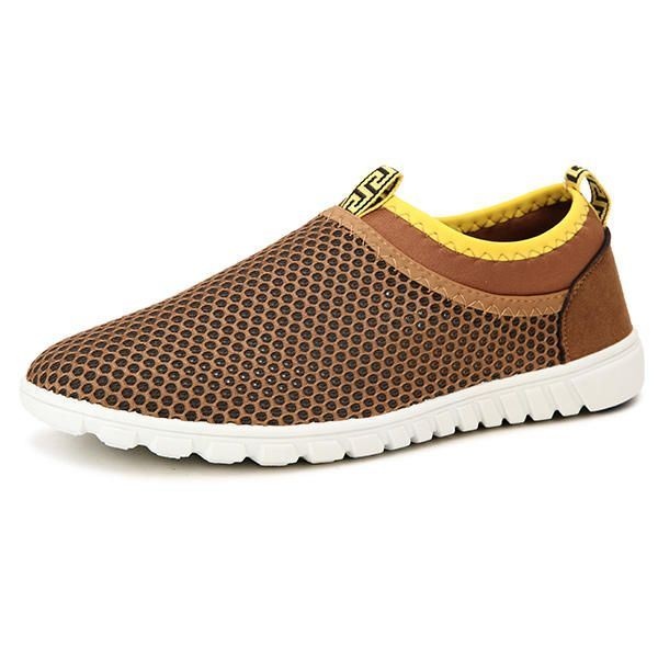 Big Size Men Casual Sport Shoes Mieszkania Wygodne Oddychające Siatkowe Hollow Out Athletic Shoes