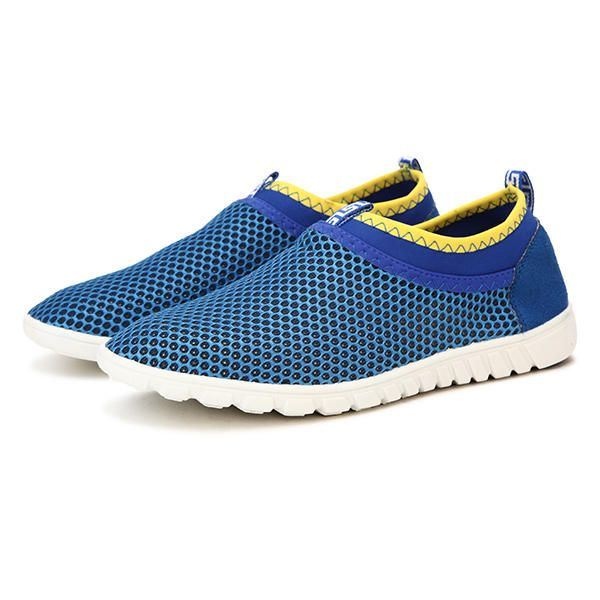 Big Size Men Casual Sport Shoes Mieszkania Wygodne Oddychające Siatkowe Hollow Out Athletic Shoes