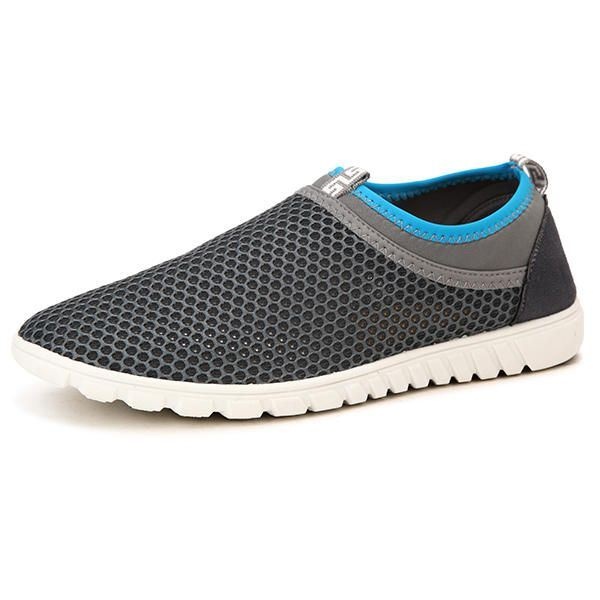 Big Size Men Casual Sport Shoes Mieszkania Wygodne Oddychające Siatkowe Hollow Out Athletic Shoes