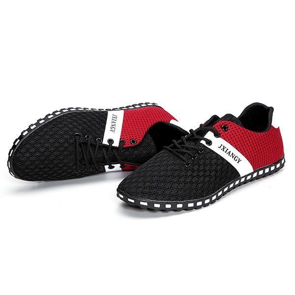 Big Size Men Mesh Oddychające Na Co Dzień Outdoor Canvas Flat Sneakers