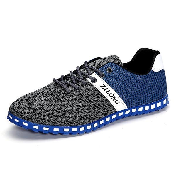 Big Size Men Mesh Oddychające Na Co Dzień Outdoor Canvas Flat Sneakers
