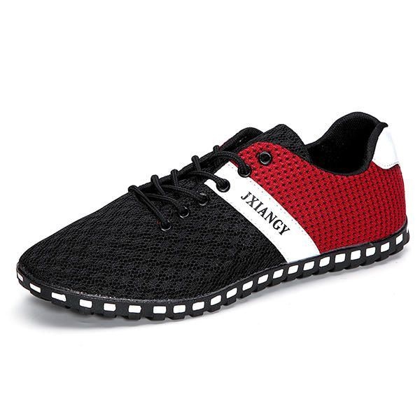 Big Size Men Mesh Oddychające Na Co Dzień Outdoor Canvas Flat Sneakers
