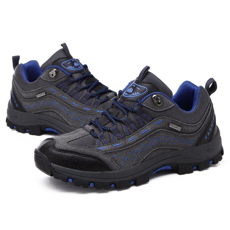 Mężczyźni Outdoor Splicing Mesh Fabric Antypoślizgowe Buty Turystyczne Na Co Dzień