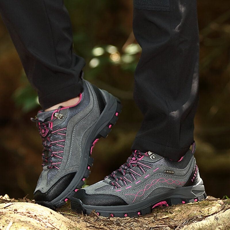 Mężczyźni Outdoor Splicing Mesh Fabric Antypoślizgowe Buty Turystyczne Na Co Dzień
