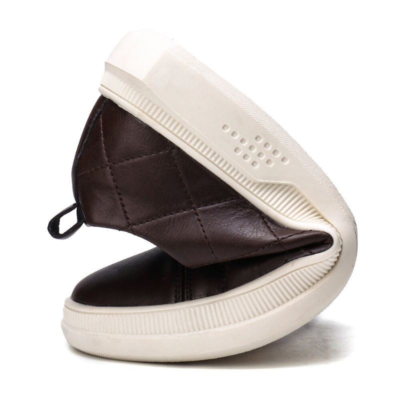 Mężczyźni Pure Color Skóra Z Mikrofibry Antypoślizgowa Miękka Podeszwa Casual Sneakers