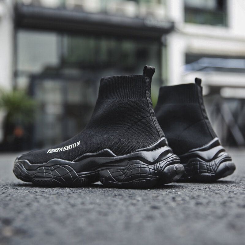Męska Dzianina Wygodna Antypoślizgowa Casual Chunky Running Sock Sneakers