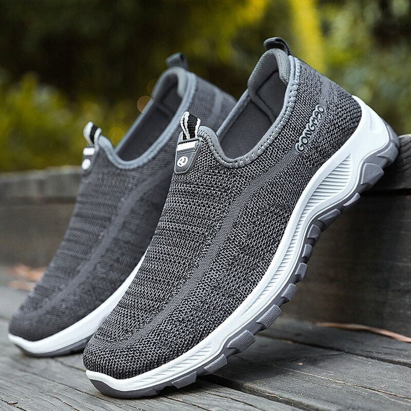Męska Oddychająca Tkanina Wygodna Miękka Podeszwa Slip On Old Peking Casual Running Shoes