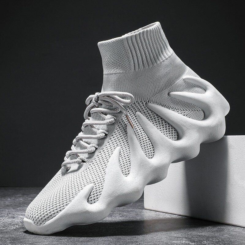 Męska Oddychająca Wygodna Tkanina Miękka Podeszwa Antypoślizgowa Zasznurowana Platforma Casual Sport Sneakers