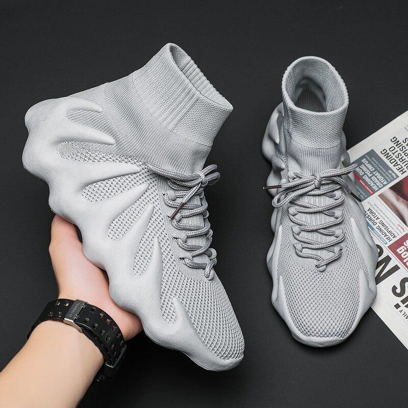 Męska Oddychająca Wygodna Tkanina Miękka Podeszwa Antypoślizgowa Zasznurowana Platforma Casual Sport Sneakers