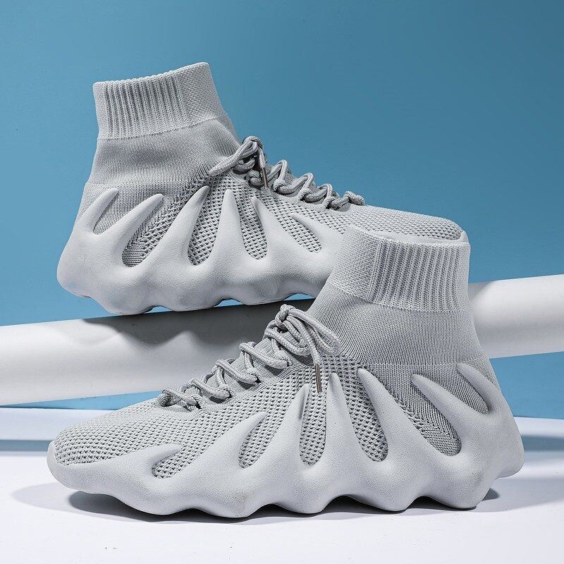 Męska Oddychająca Wygodna Tkanina Miękka Podeszwa Antypoślizgowa Zasznurowana Platforma Casual Sport Sneakers