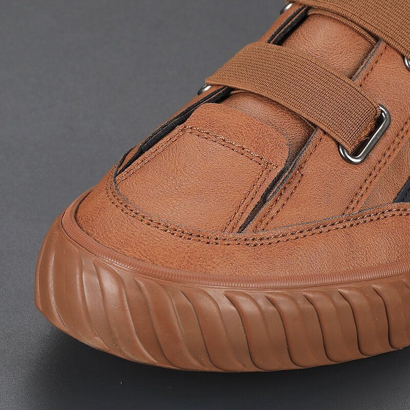 Męska Skóra Z Mikrofibry Wygodna Antypoślizgowa Gumka Casual Sneakers