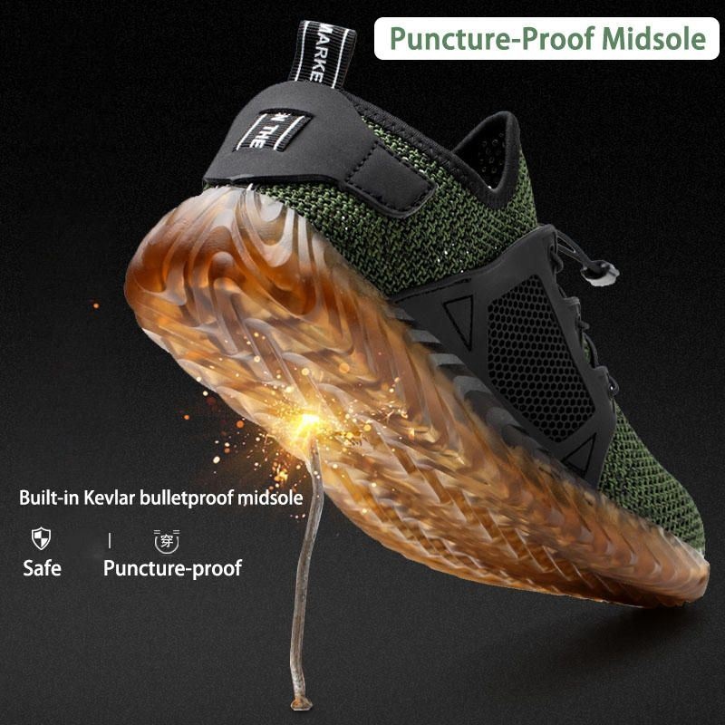 Męskie Buty Do Wędrówek Ze Stalowymi Noskami Do Pracy Z Siatką Buty Antypoślizgowe