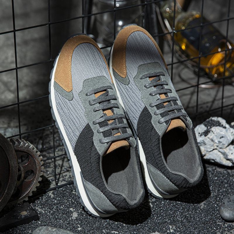 Męskie Colorblock Mesh Splicing Oddychające Sportowe Casual Forrest Sneakers