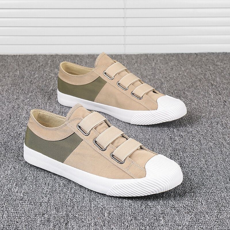 Męskie Colorblock Wygodne Oddychające Gumki Slip On Casual Codzienne Płócienne Trampki