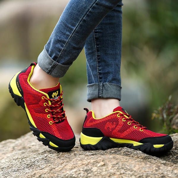 Męskie Duże Rozmiary Unisex Outdoor Lace Up Buty Sportowe Oddychające Buty Turystyczne