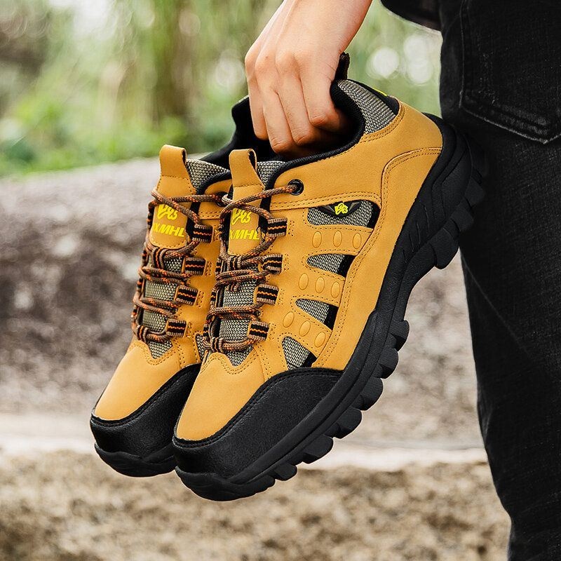 Męskie Oddychające Antypoślizgowe Miękkie Podeszwy Pure Color Outdoor Climbing Casual Sports Shoes