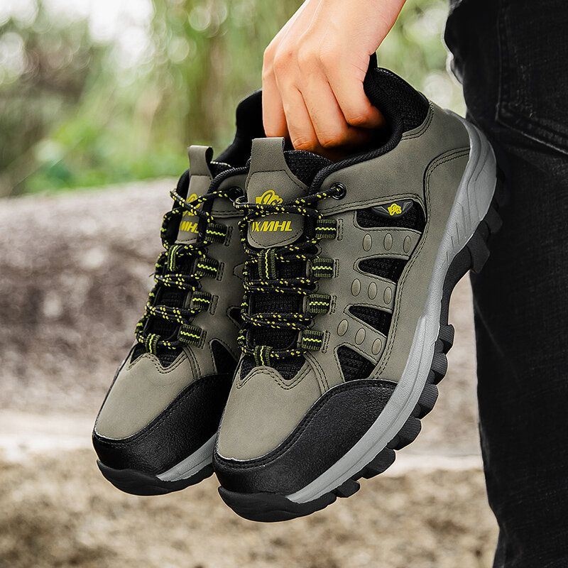 Męskie Oddychające Antypoślizgowe Miękkie Podeszwy Pure Color Outdoor Climbing Casual Sports Shoes