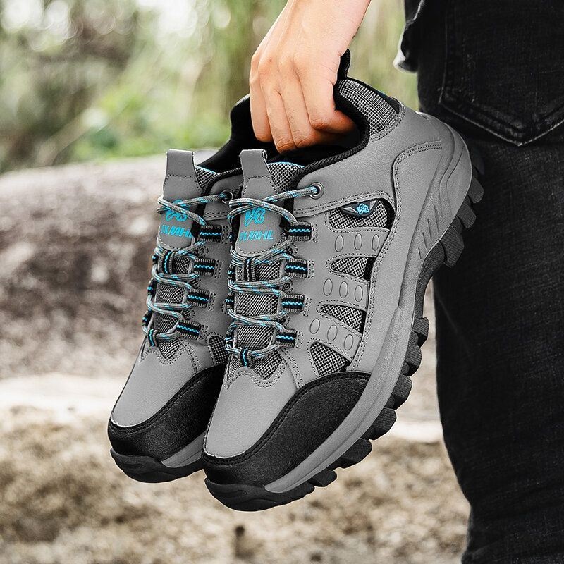 Męskie Oddychające Antypoślizgowe Miękkie Podeszwy Pure Color Outdoor Climbing Casual Sports Shoes