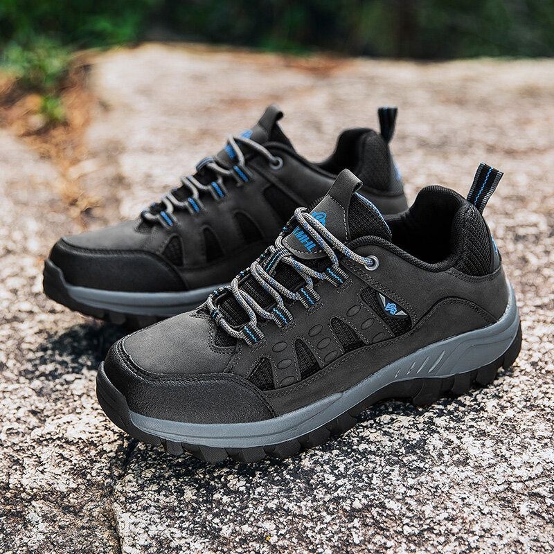 Męskie Oddychające Antypoślizgowe Miękkie Podeszwy Pure Color Outdoor Climbing Casual Sports Shoes