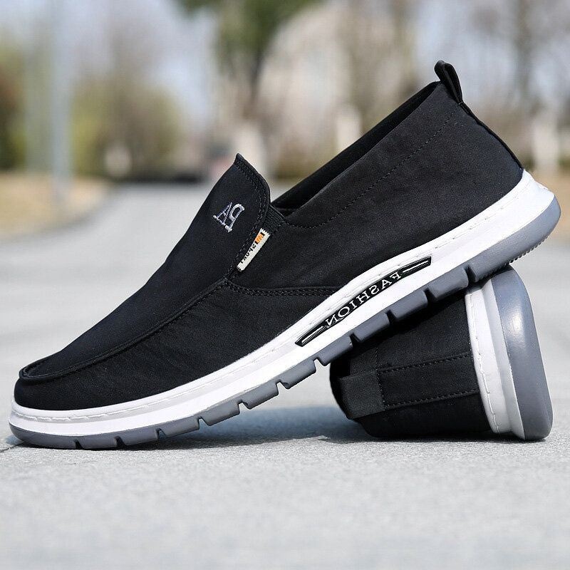 Męskie Oddychające Miękkie Podeszwy Pure Color Slip On Old Peking Casual Cloth Shoes