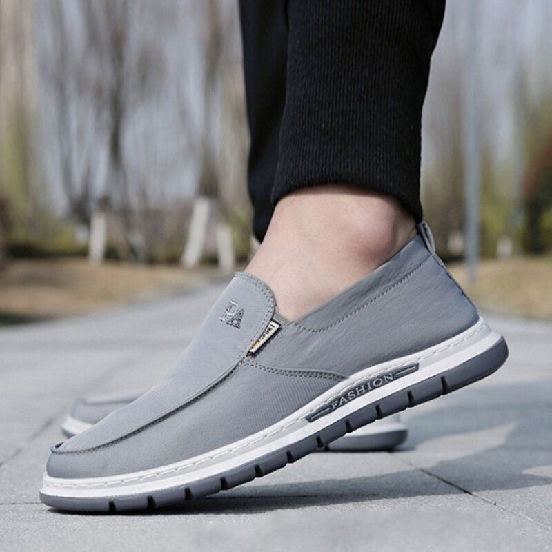 Męskie Oddychające Miękkie Podeszwy Pure Color Slip On Old Peking Casual Cloth Shoes