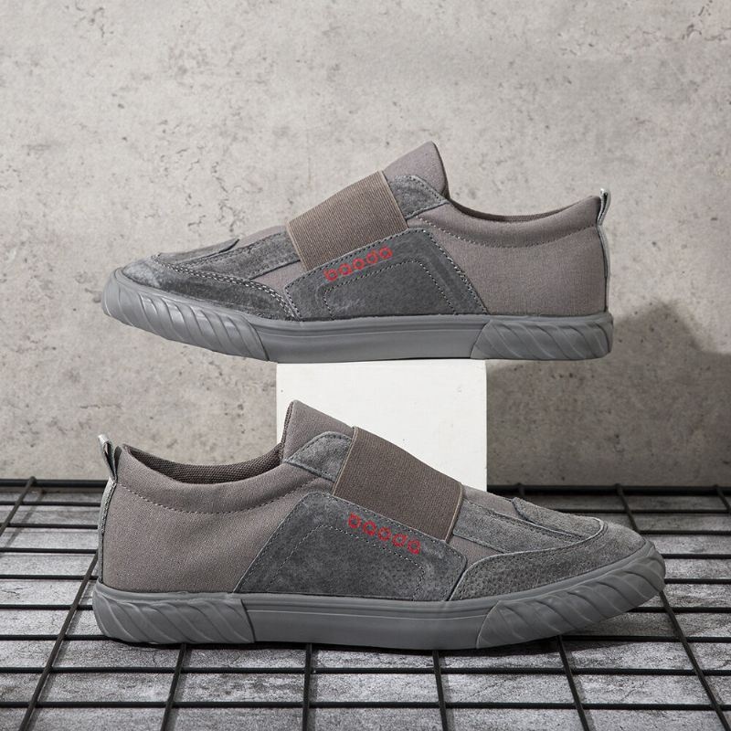 Męskie Płótno Oddychająca Miękka Podeszwa Wygodne Wsuwane Krótkie Buty W Stylu Pure Color Casual Court